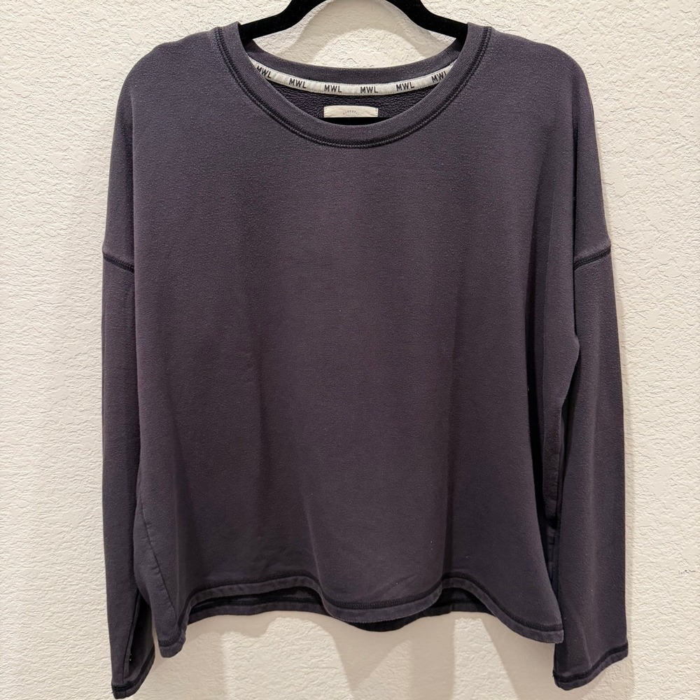 Madewell MWL Betterterry Crewneck Sweatshirt Charcoal Gray Medium